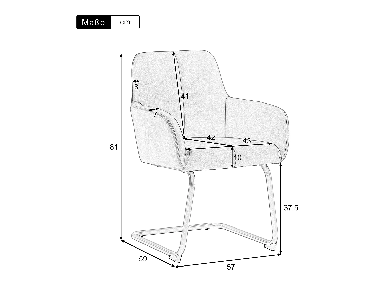 Ensemble de 6 chaises modernes grise