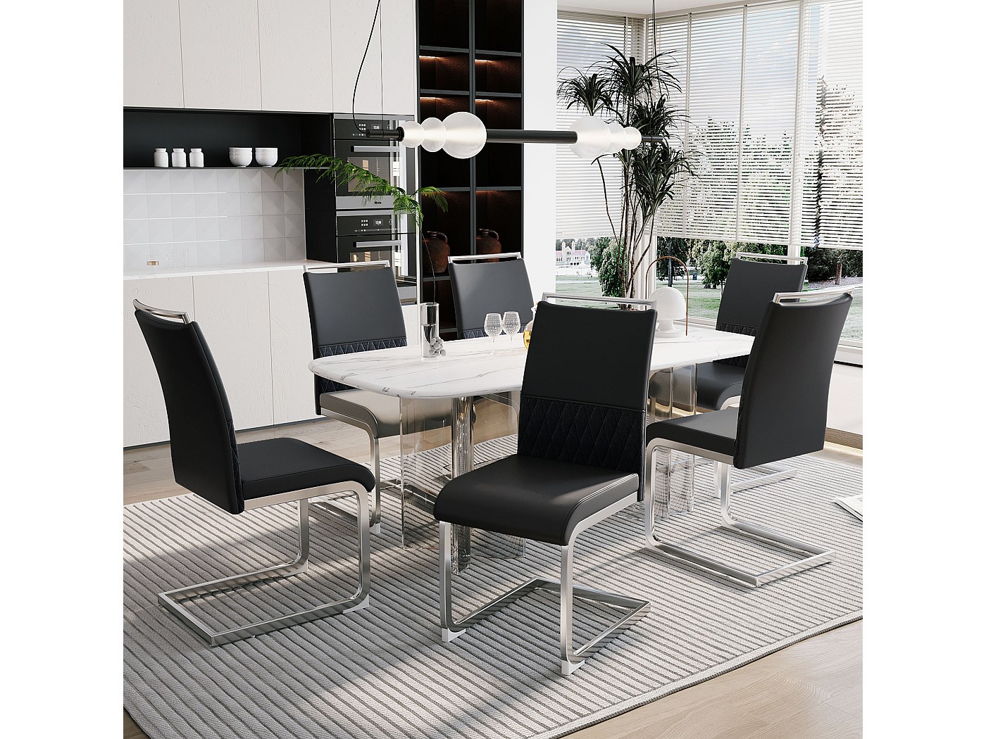 ULTRA LIVING Set 3 Sedie Da Pranzo In Plastica Moderna, Bianco, Impilabili E Smontabili, Per Interni/Esterni, Uso Bistrot E Giardino, Portata 127 Kg - 2