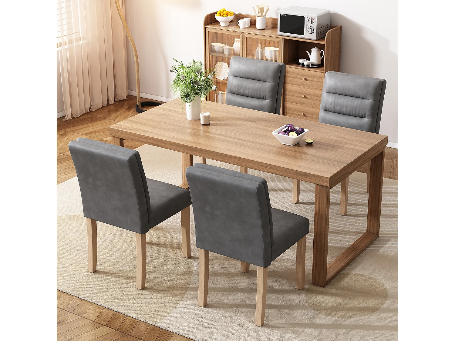 Chaise moderne et minimaliste - ensemble de 6 chaises gris