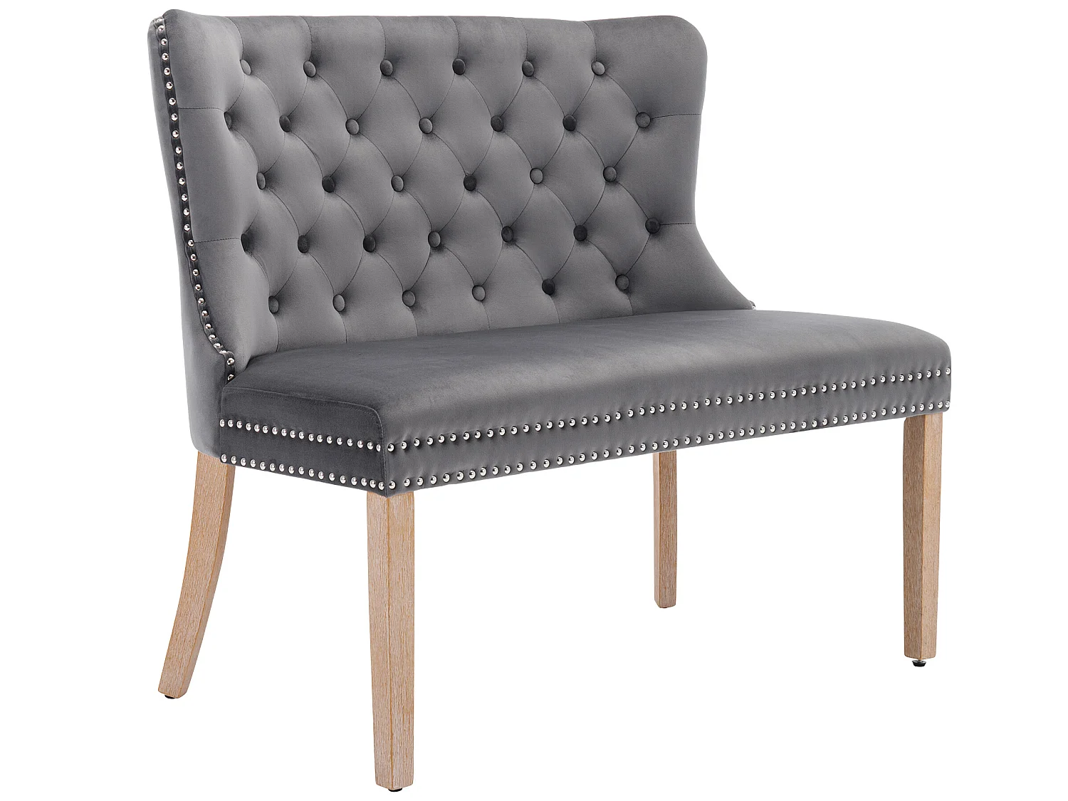 Eetkamerstoel met knopenpatroon, gestoffeerde woonkamerstoel, grijs