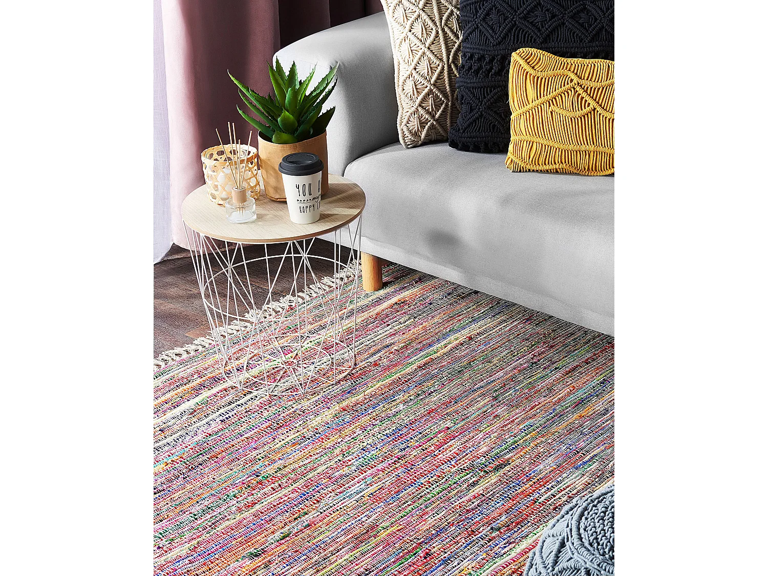 Vloerkleed polyester wit/multicolor 140 x 200 cm DANCA