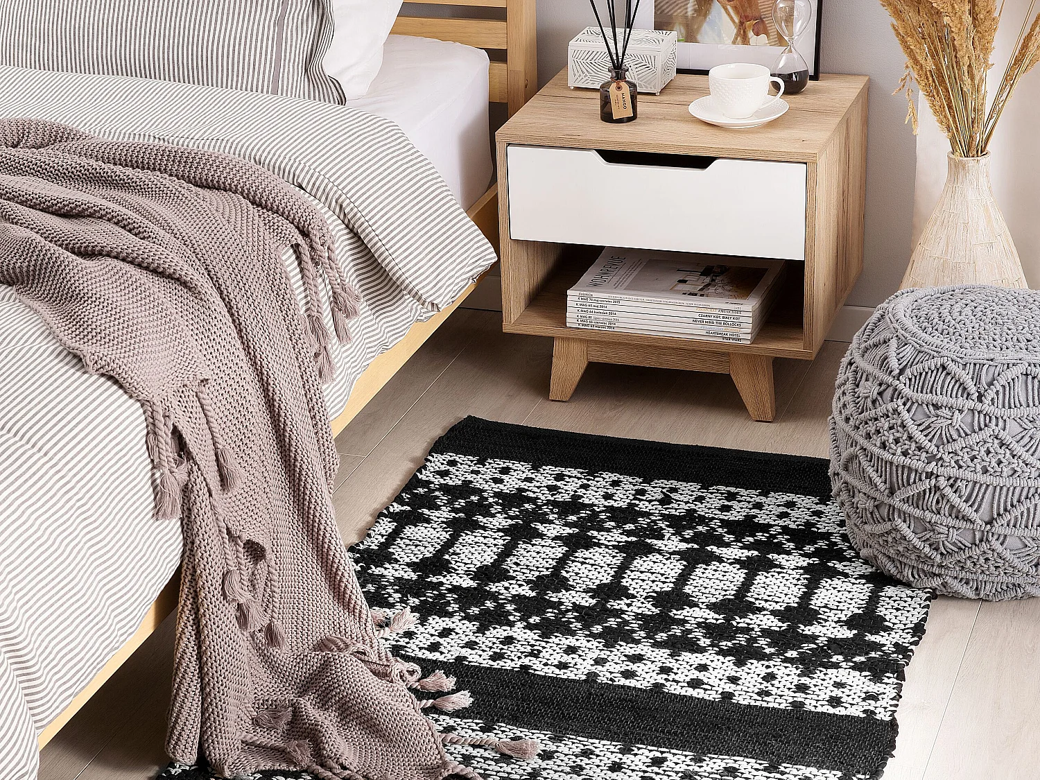 Tapis SOKUN 80 x 150 cm Cuir Noir