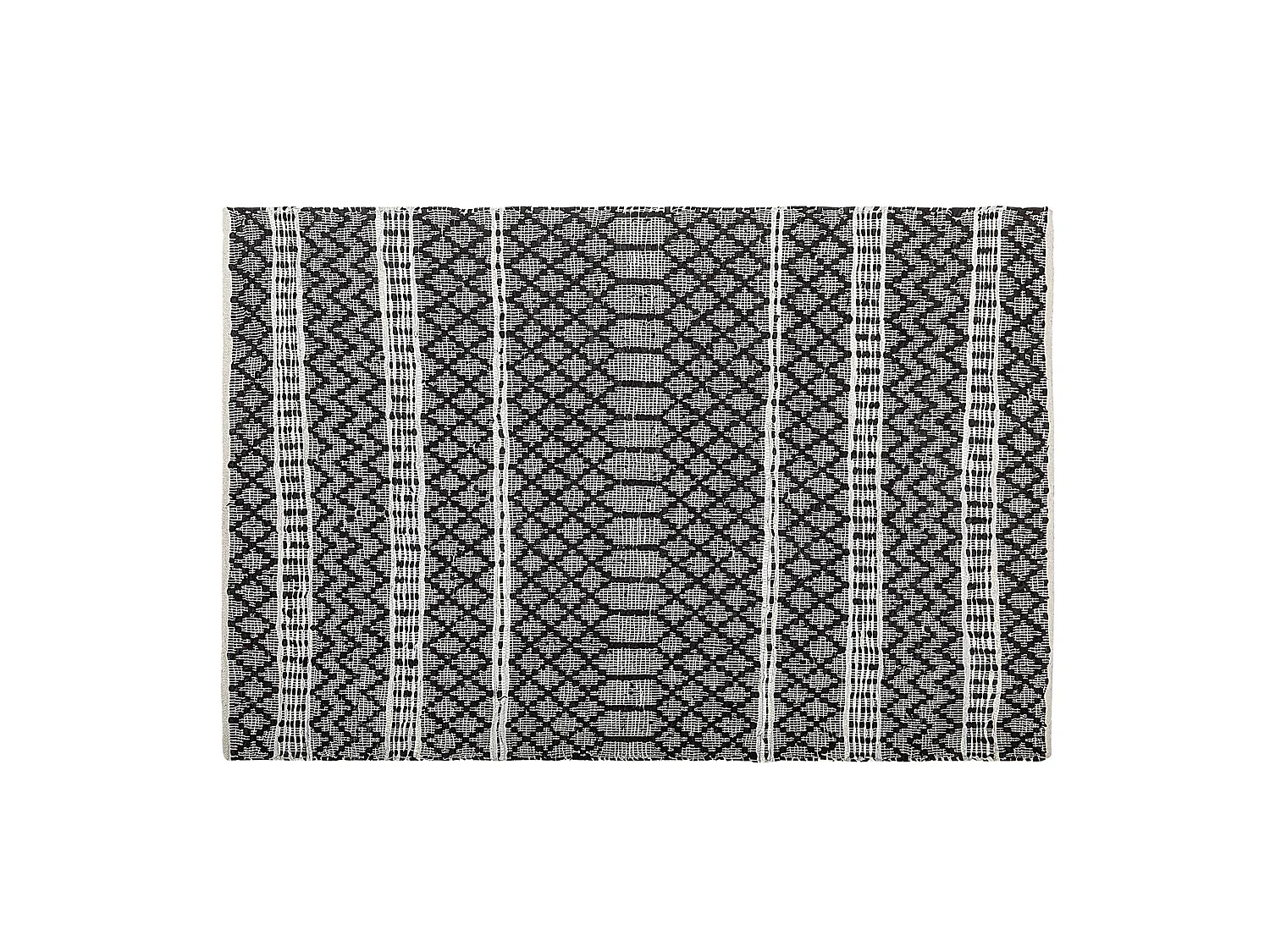 Rechteckiger Kurzflor Teppich Leder schwarz/beige 140x200cm Moderner Stil Fehimli