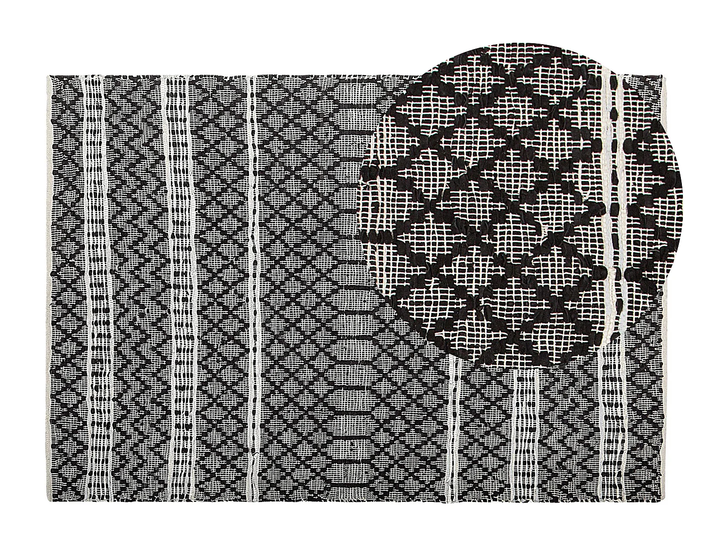 Vloerkleed FEHIMLI 140 x 200 cm Leer Zwart