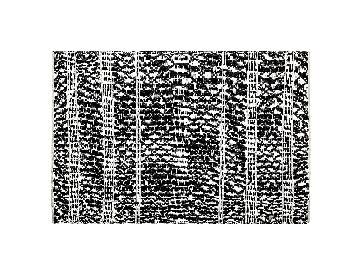 Vloerkleed FEHIMLI 140 x 200 cm Leer Zwart