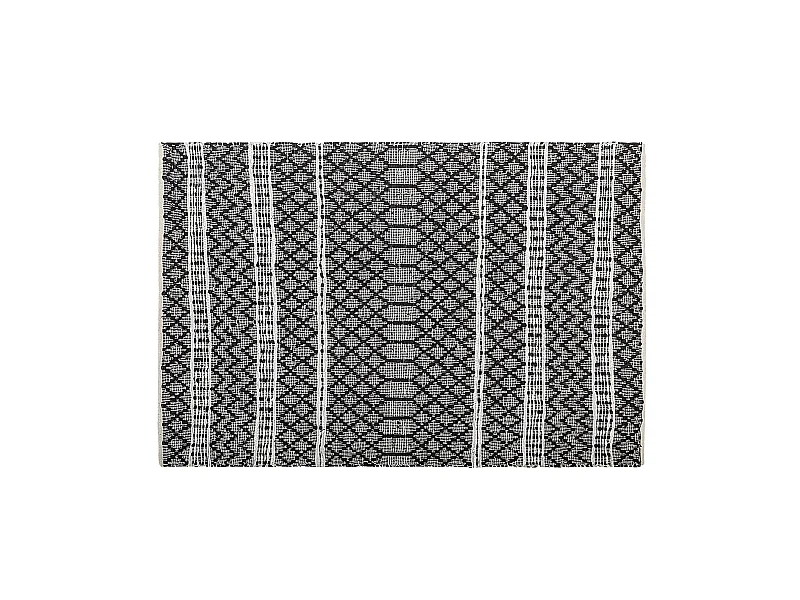 Vloerkleed FEHIMLI 140 x 200 cm Leer Zwart