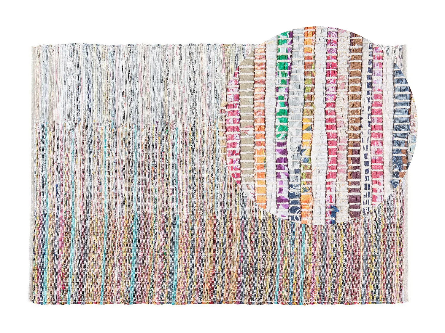 Vloerkleed katoen multicolor 140 x 200 cm MERSIN