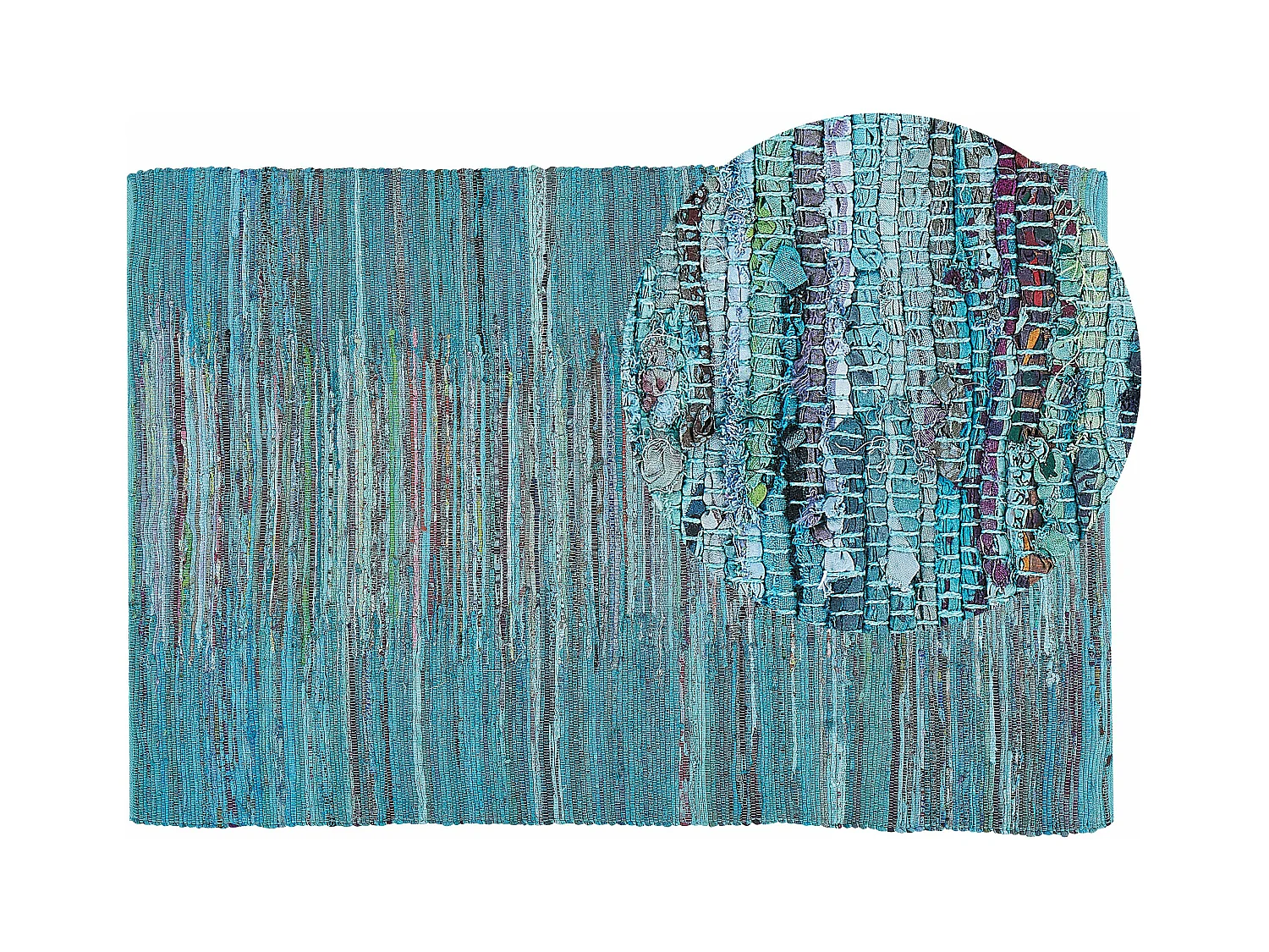 Vloerkleed katoen blauw 140 x 200 cm MERSIN
