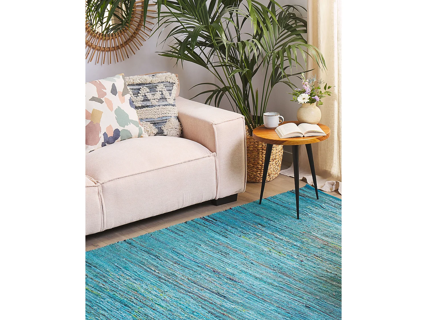 Vloerkleed katoen blauw 160 x 230 cm MERSIN