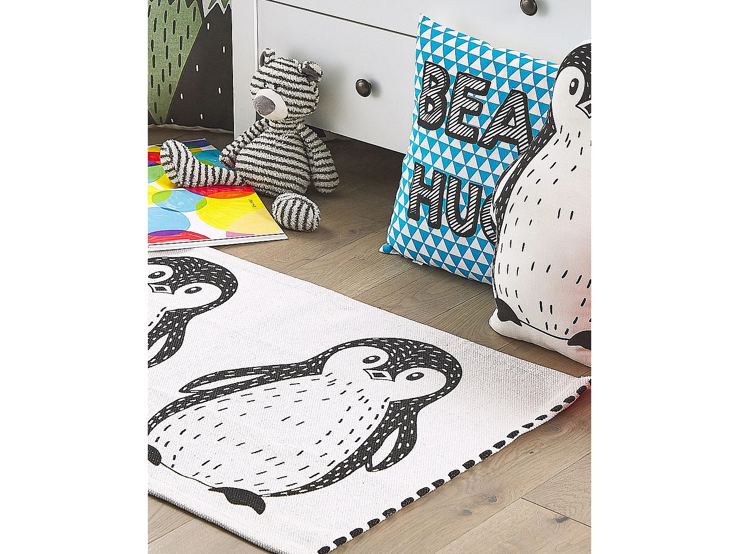 Tapis enfant HAJDARABAD Blanc 60 x 90 cm Coton