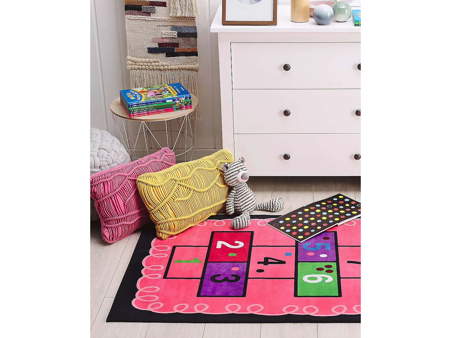 Teppich rosa 80 x 150 cm Prinzessin-Stil Hickelkasten-Funktion Honaz