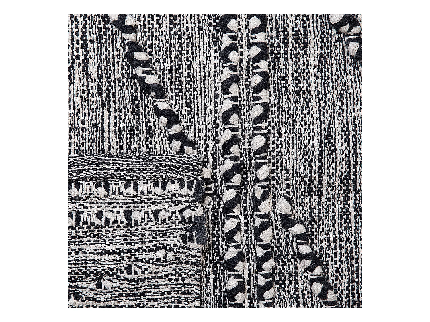 Vloerkleed katoen zwart/wit 80 x 150 cm TERMAL