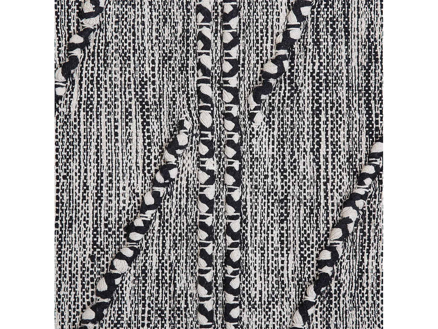 Tapete de algodão preto e branco 80 x 150 cm TERMAL