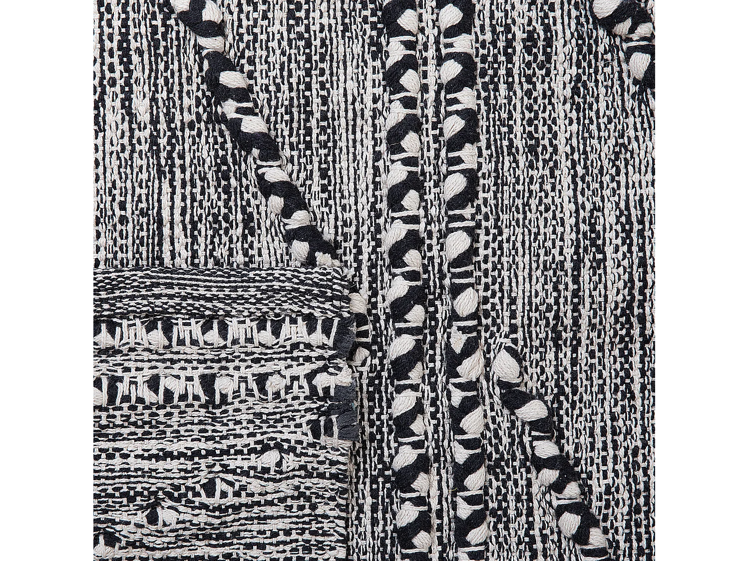 Tapete de algodão preto e branco 80 x 150 cm TERMAL