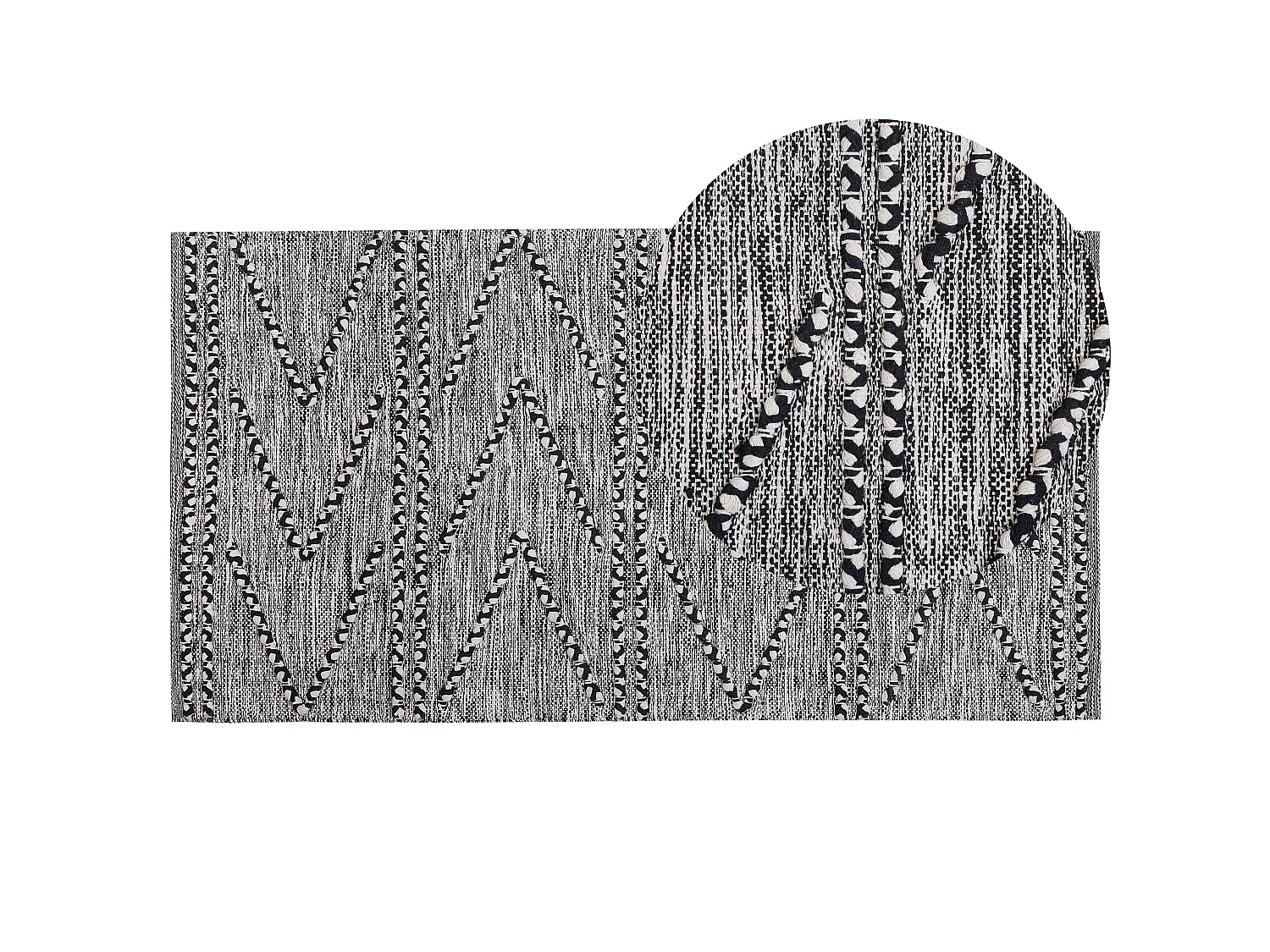 Tapis noir et blanc 80 x 150 cm TERMAL