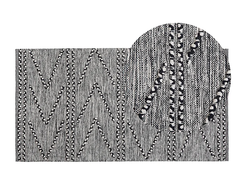 Tappeto in cotone 80 x 150 cm TERMAL bianco e nero