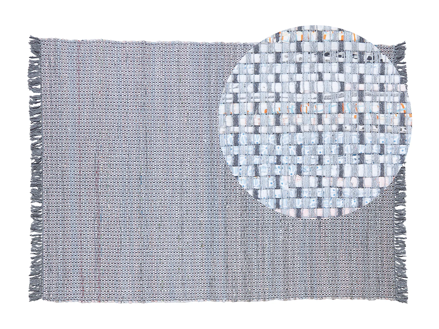 Trendy Teppich grau Streifen Baumwolle 160x230 cm Besni