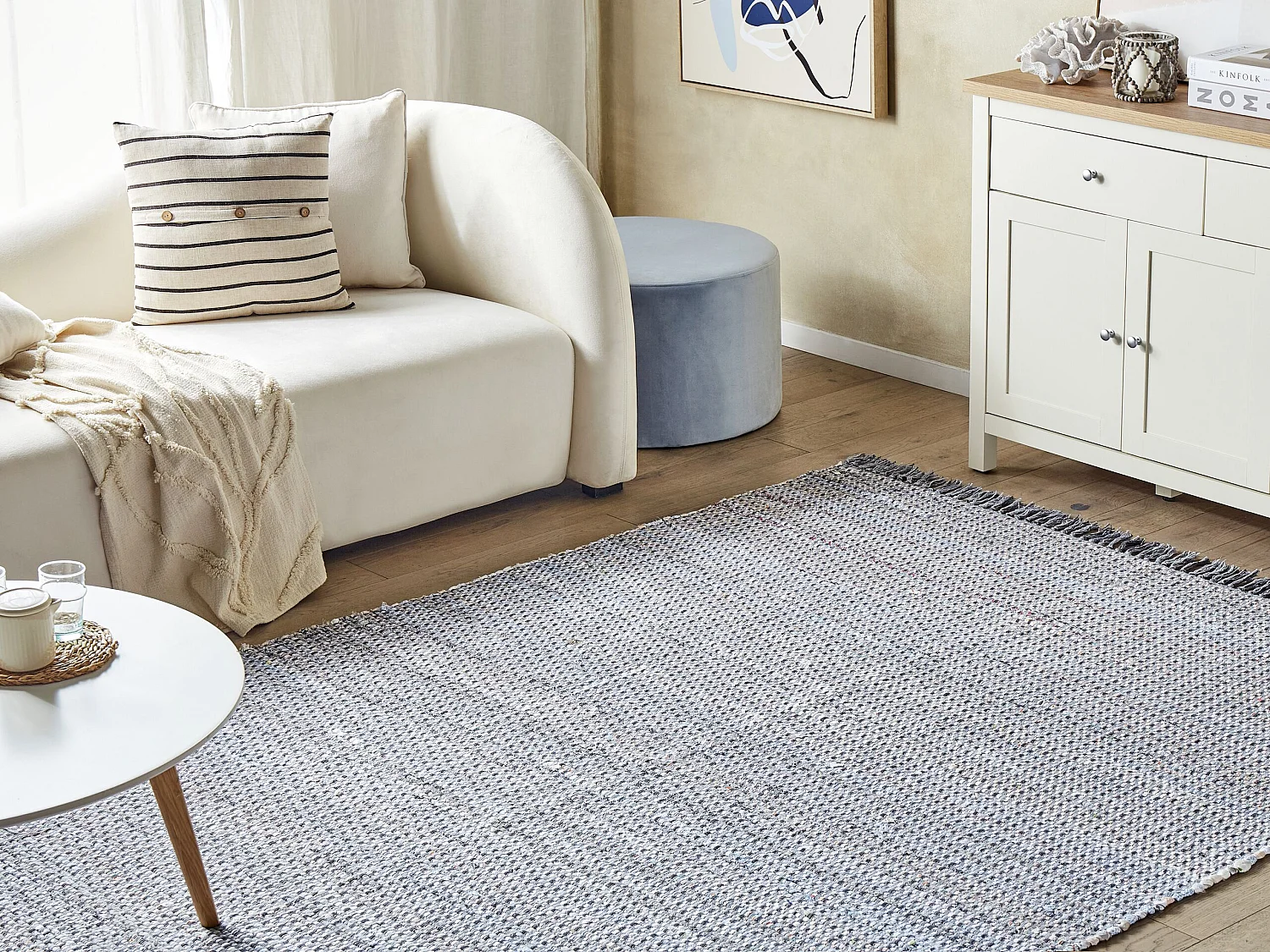 Tapis en coton gris 160 x 230 cm BESNI
