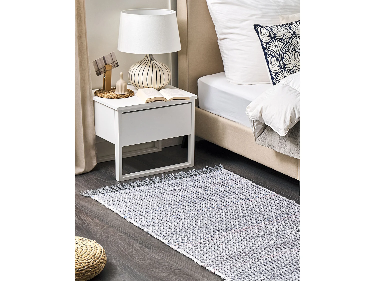 Tapis BESNI Gris 80 x 150 cm Coton