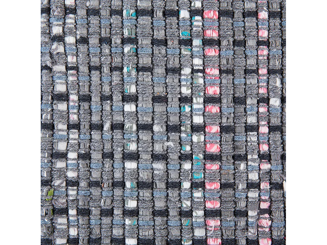 Tappeto grigio rettangolare in cotone fatto a mano - 80x150cm - BESNI