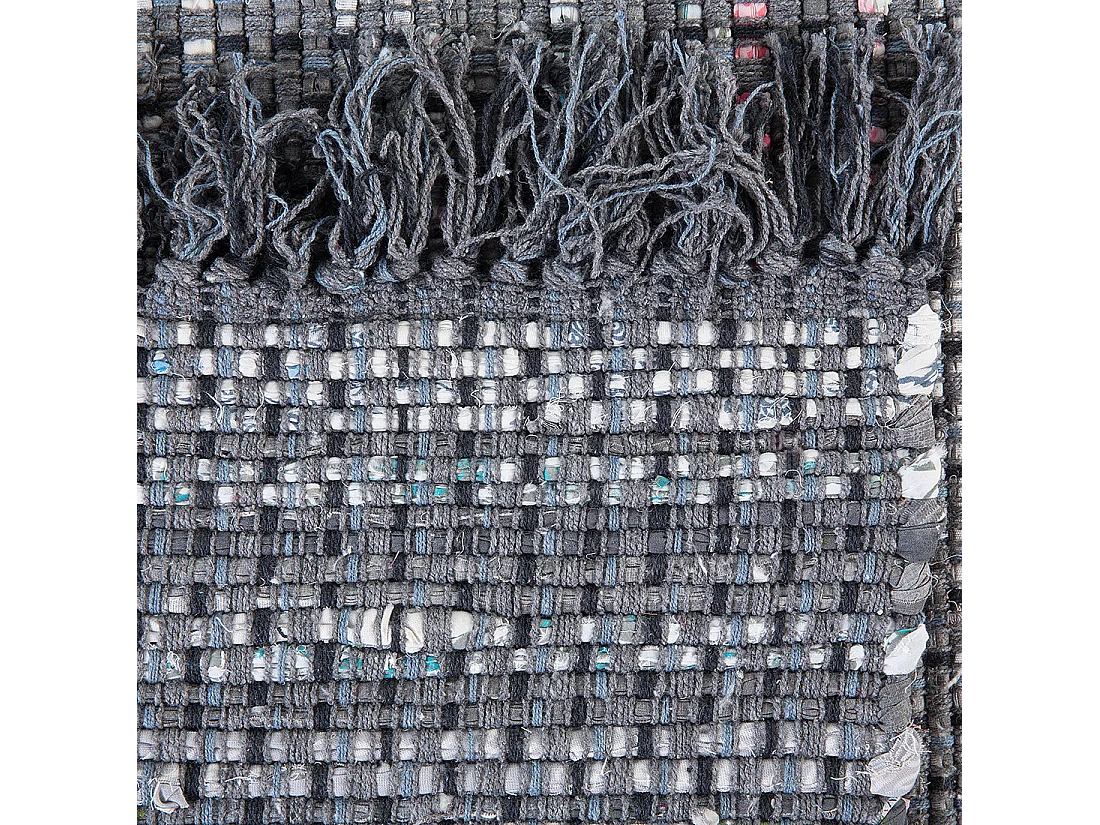 Tappeto grigio rettangolare in cotone fatto a mano - 80x150cm - BESNI