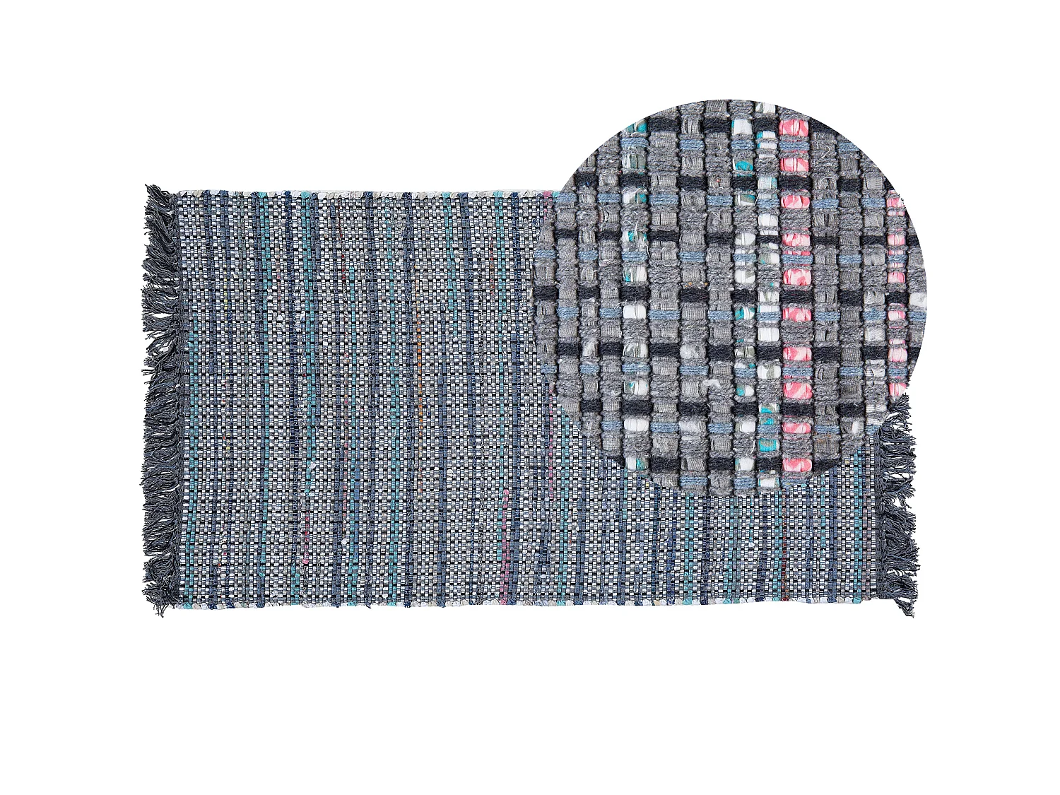 Tapis en coton gris 80 x 150 cm BESNI