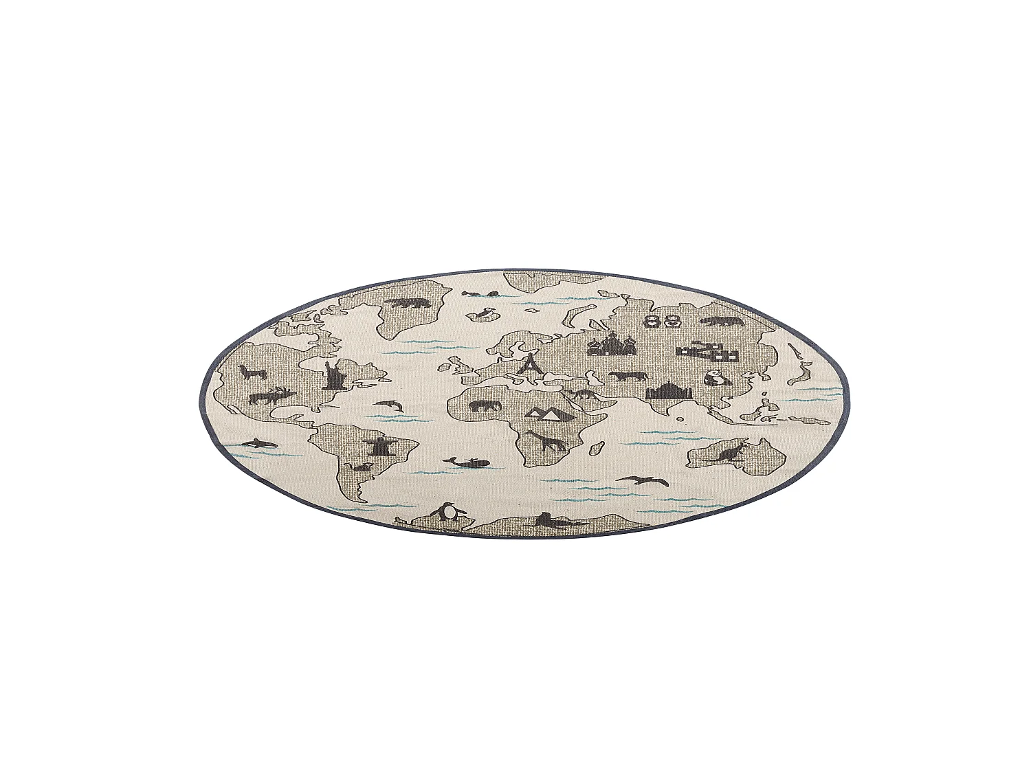 Tapis enfant carte du monde gris / beige ⌀ 120 cm KESDA