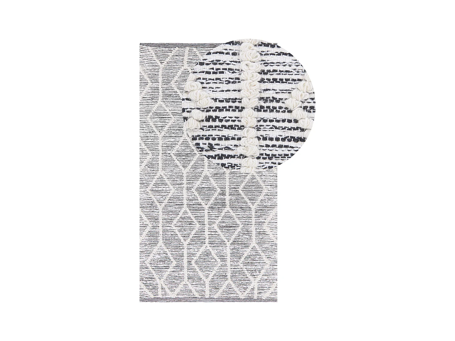 Tappeto lana e cotone grigio e beige 80 x 150 cm EDREMIT