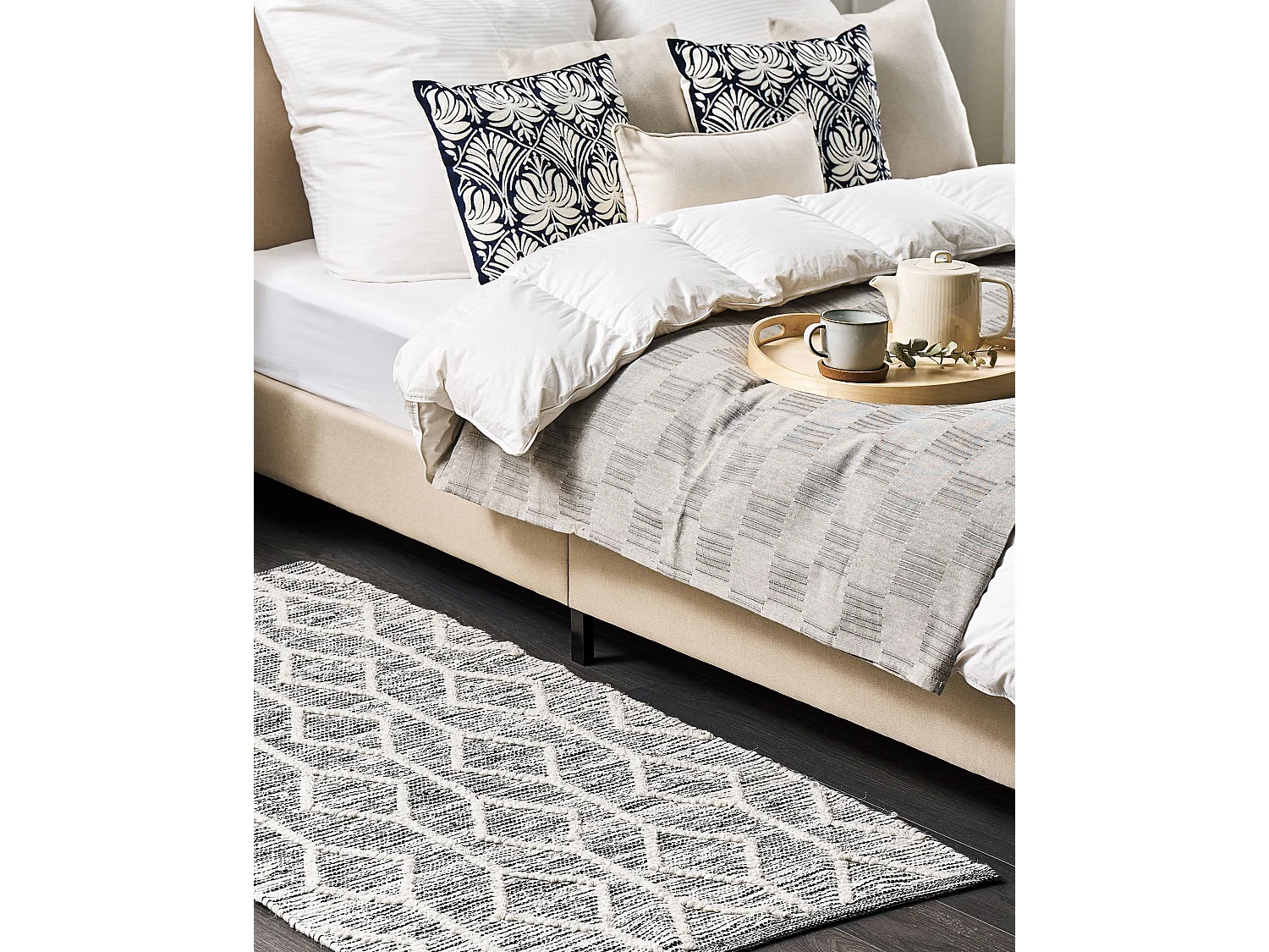 Vloerkleed wol grijs 80 x 150 cm EDREMIT