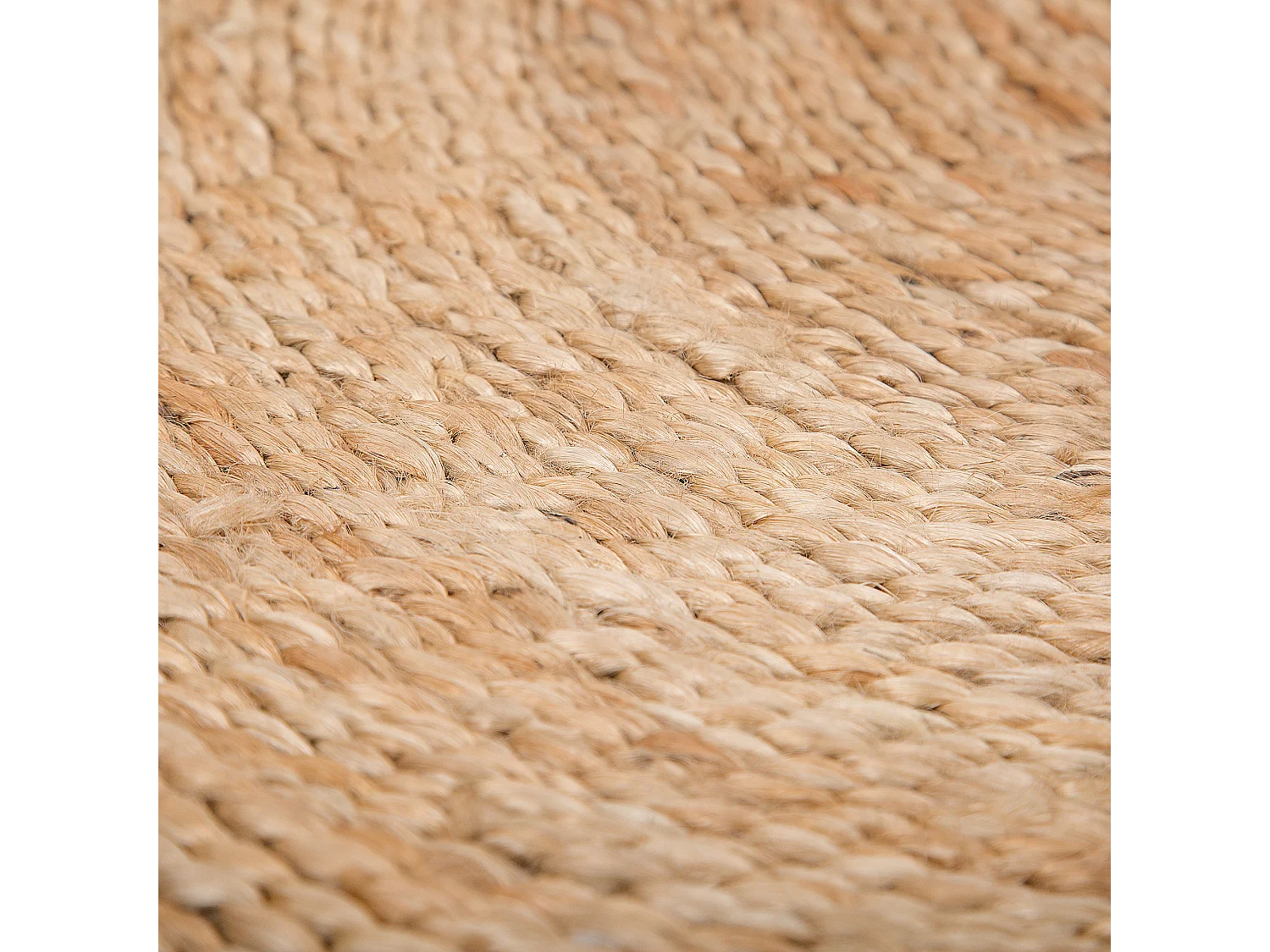 Runder Kurzflor Teppich aus Jute beige ⌀ 140 cm Boho Stil Erence