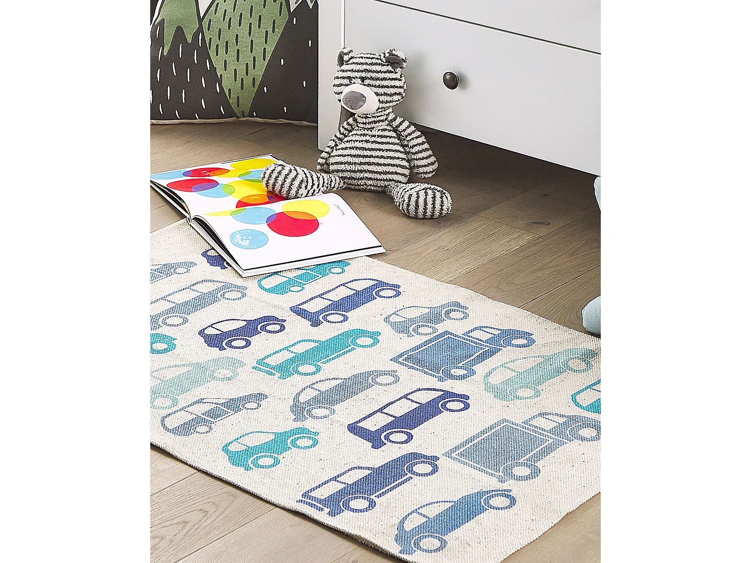 Alfombra de algodón motivo coches 60 x 90 cm MADURAJ