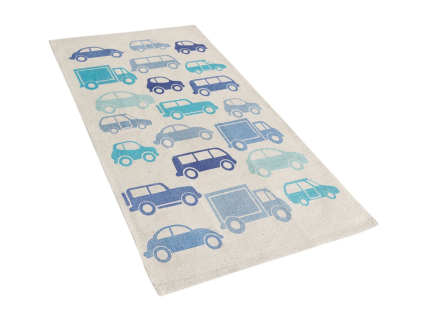 Teppich Blau Baumwolle 60 x 90 cm Fahrzeugmotiv Kinderteppich Maduraj