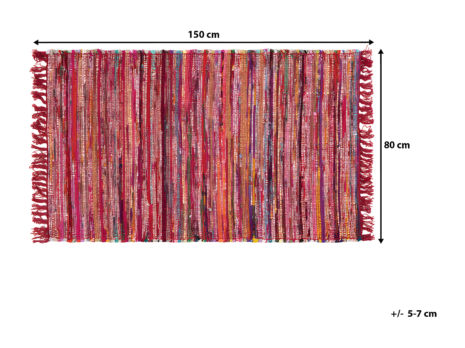 Teppich bunt 80 x 150 cm Kurzflor DANCA