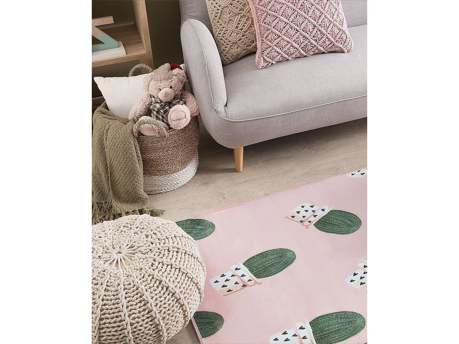 Vloerkleed polyester roze 80 x 150 cm ELDIVAN