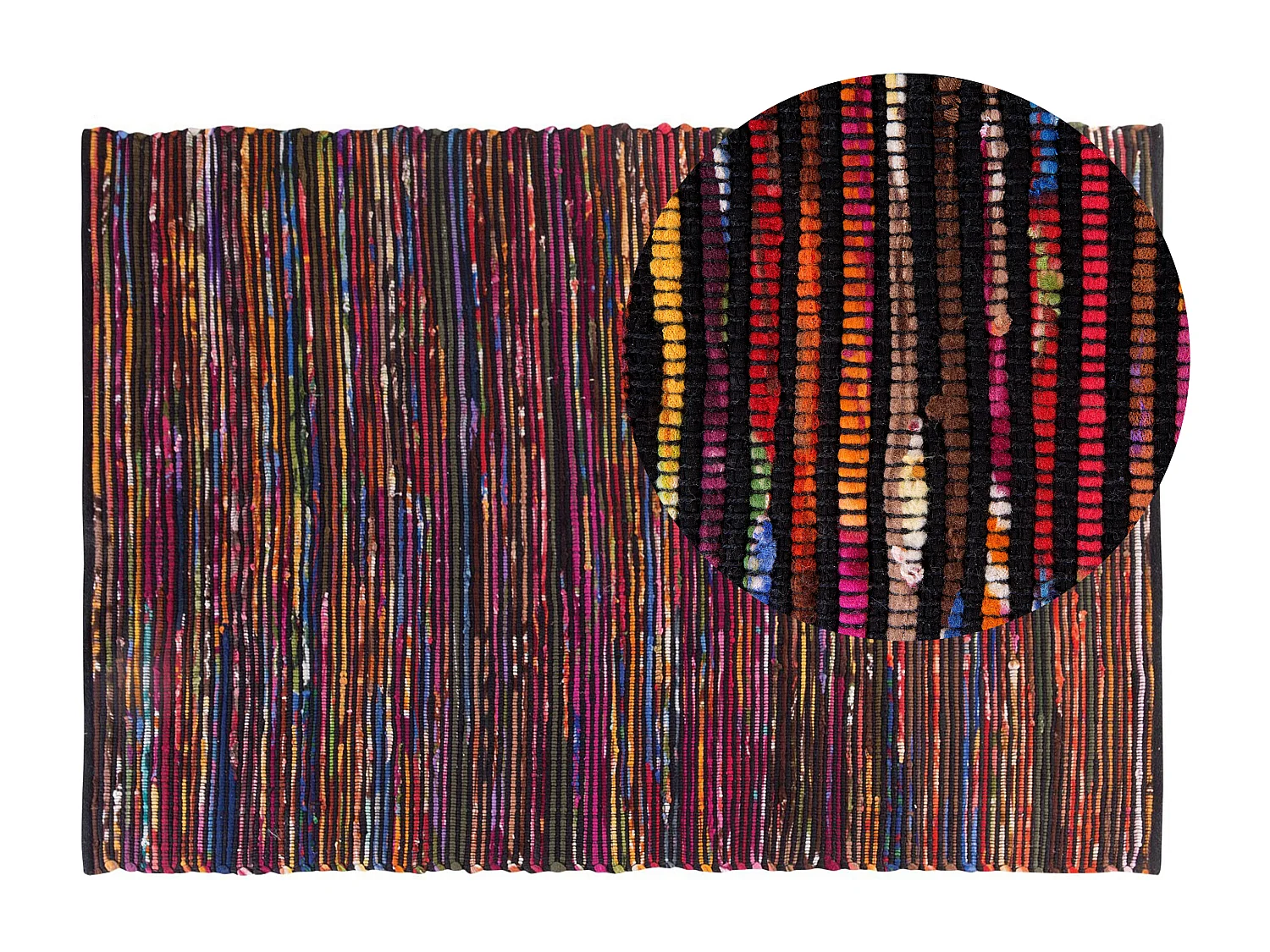 Tapis en coton multicolore foncé 140 x 200 cm BARTIN