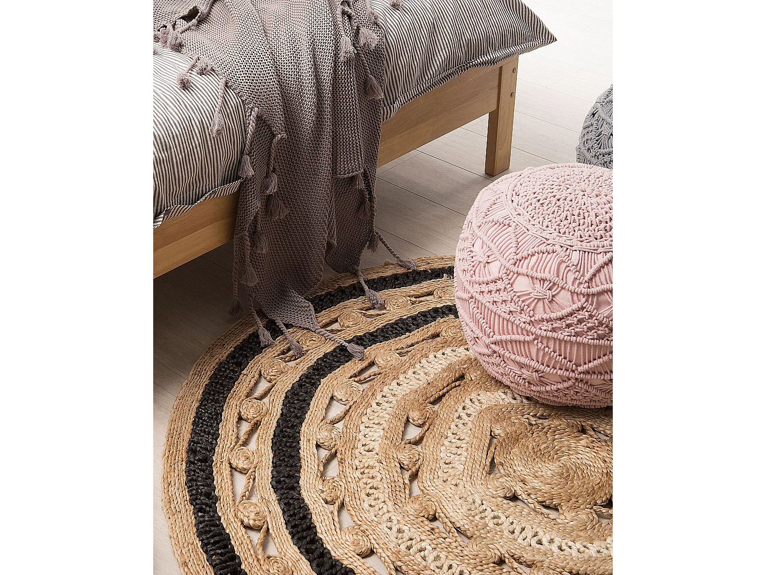 Tapete GOYNE ø 140 cm Juta Creme