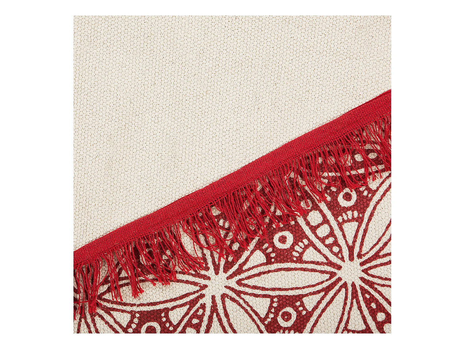 Alfombra de algodón rojo/blanco ø 120 cm MEZITILI