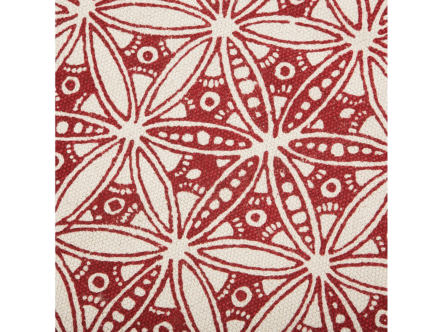 Vloerkleed katoen rood/crème ø 120 cm MEZITILI