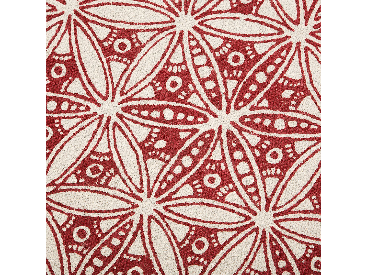 Dywan okrągły bawełniany orientalny nadruk ø 120 cm czerwono-kremowy MEZITILI