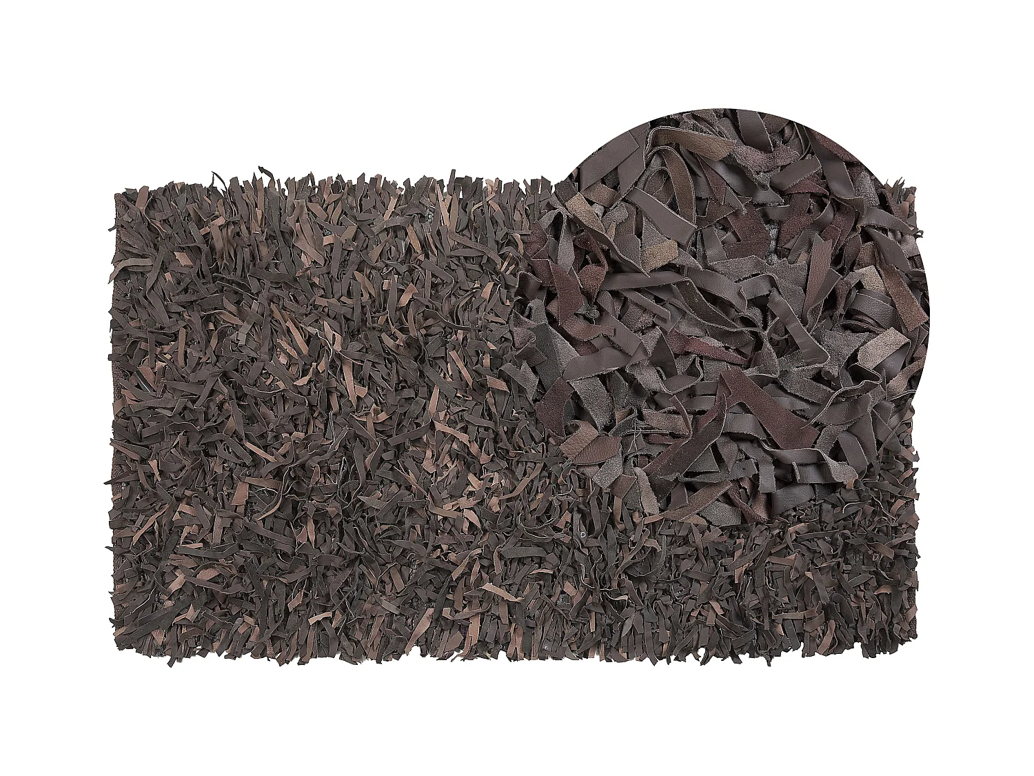Vloerkleed leer bruin 80 x 150 cm MUT