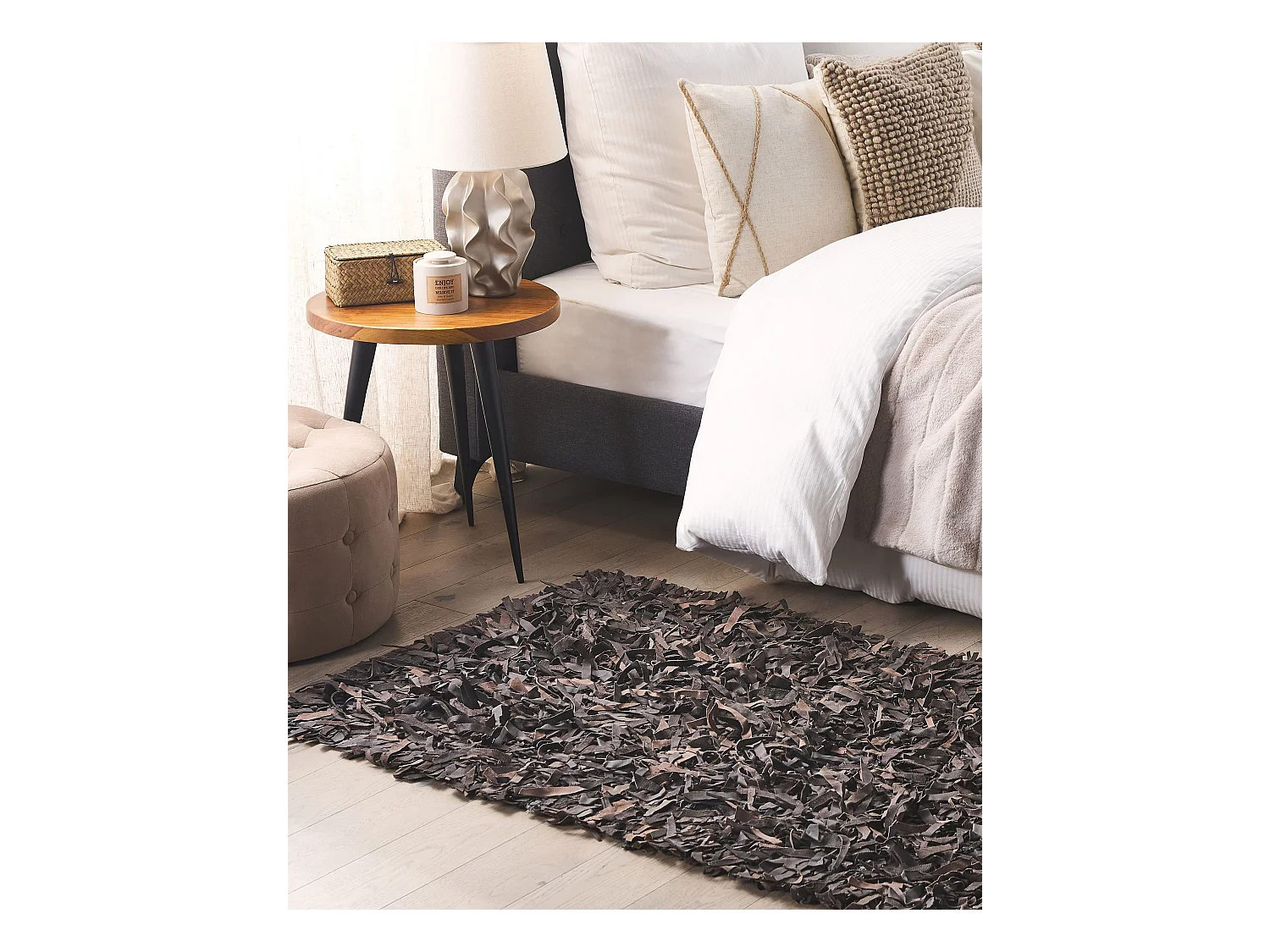 Tapis en cuir marron 80 x 150 cm MUT
