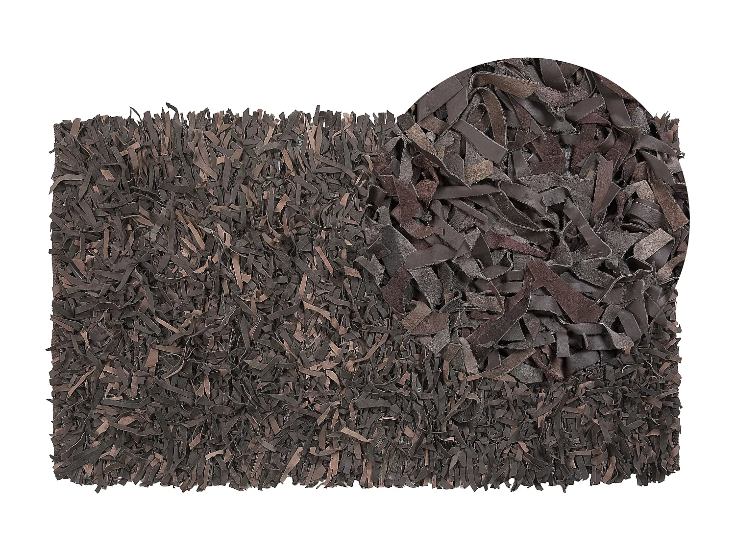 Vloerkleed leer bruin 80 x 150 cm MUT