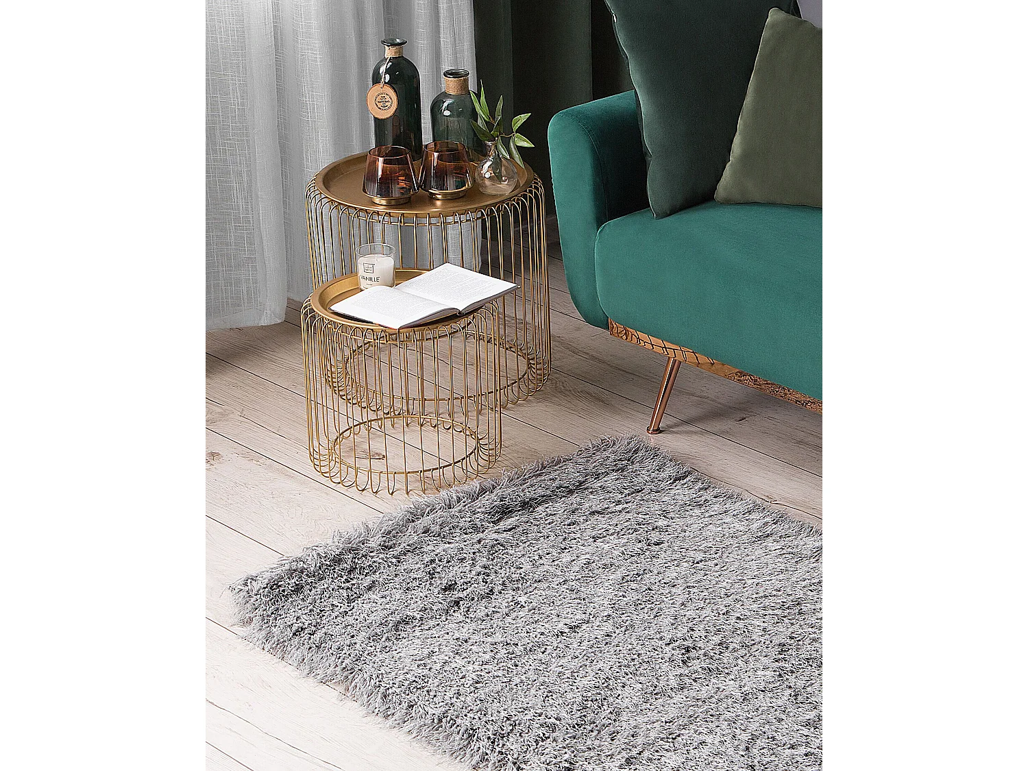 Dywan shaggy 80 x 150 cm szary CIDE