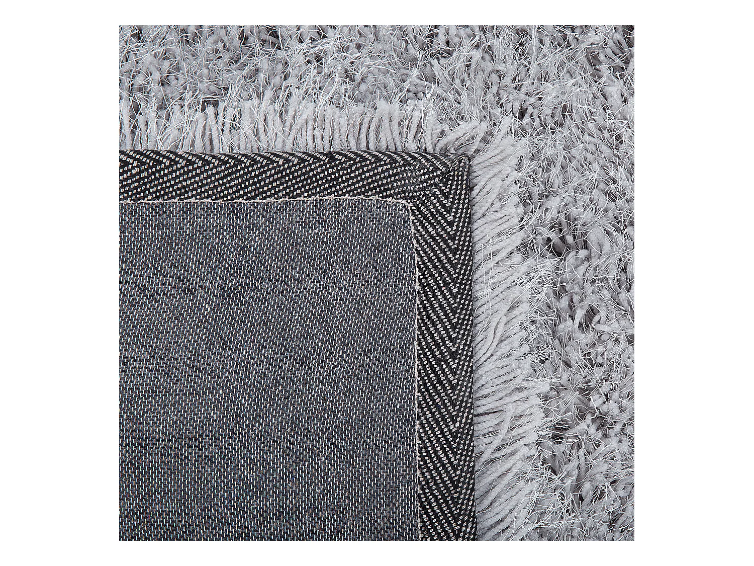 Eleganter hellgrauer Teppich aus Polyester Hochflor 80 x 150 cm Cide