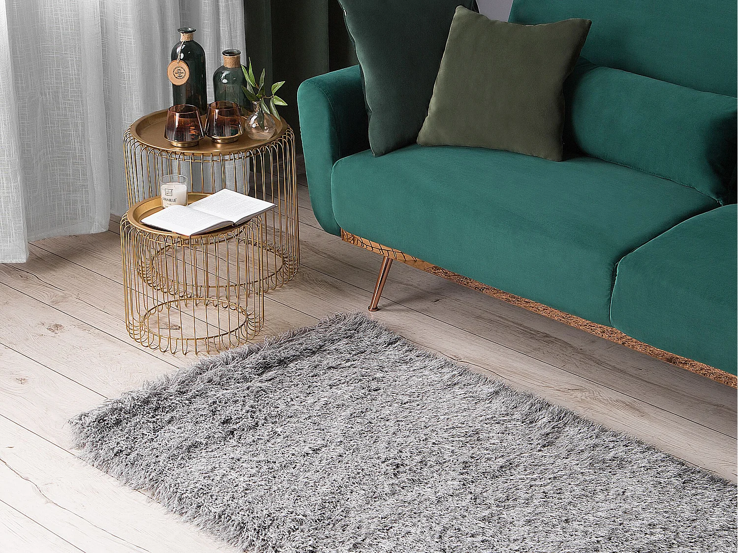 Shaggy Rug CIDE Light Grey 80 x 150 cm