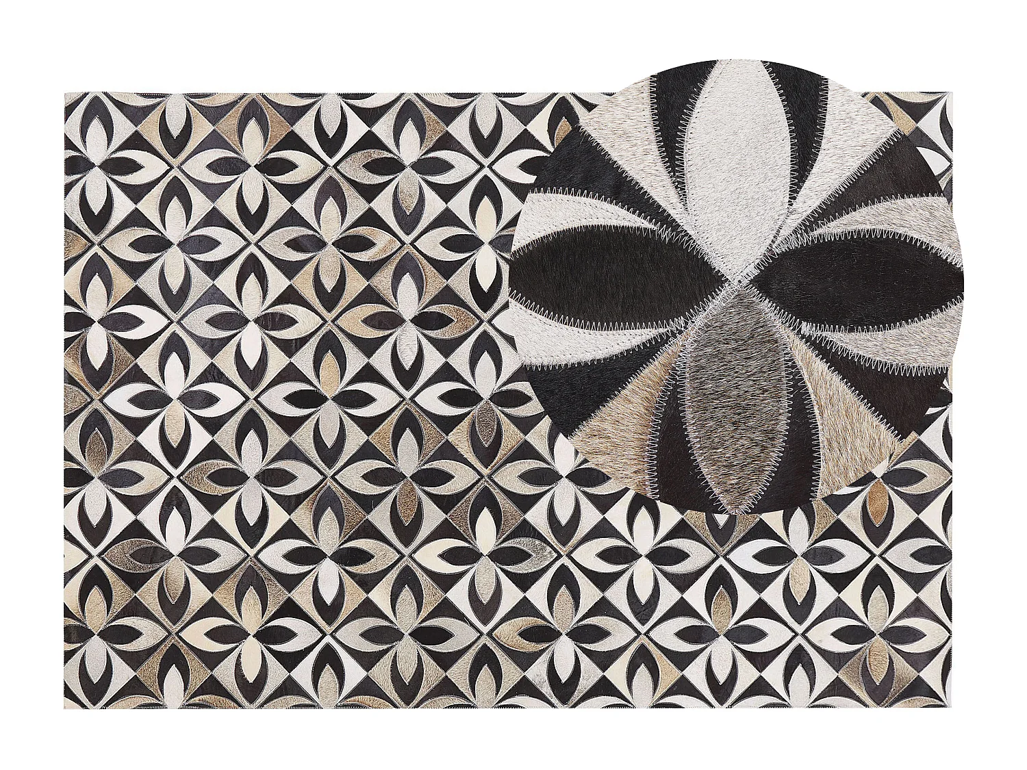 Tappeto in pelle multicolore 160 x 230 cm ISHAN