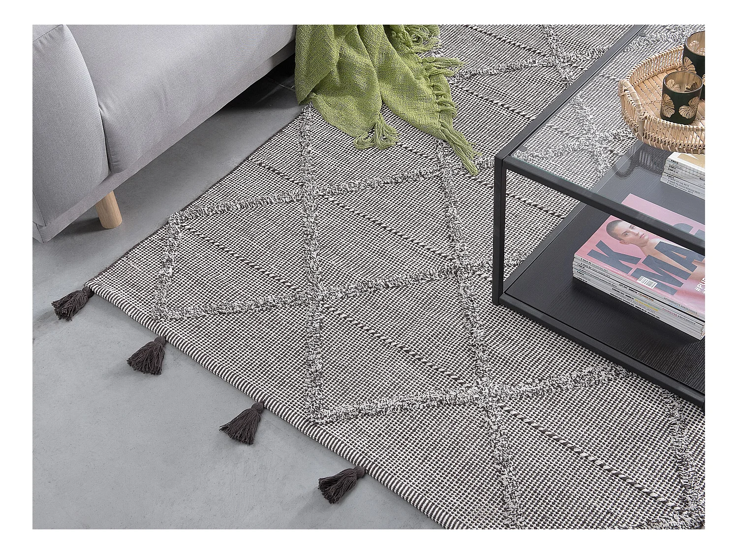 Tapis TUZLA Marron 140 x 200 cm Coton