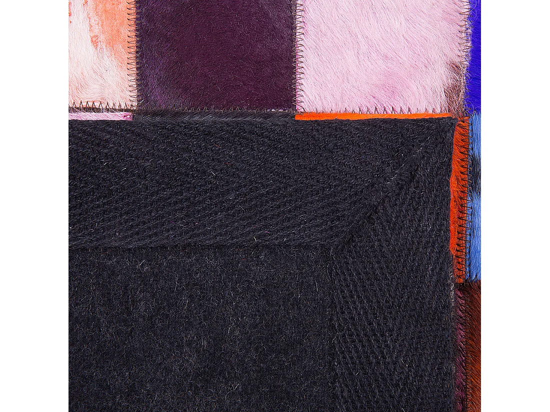 Tapis patchwork multicolore en cuir 160 x 230 cm ENNE