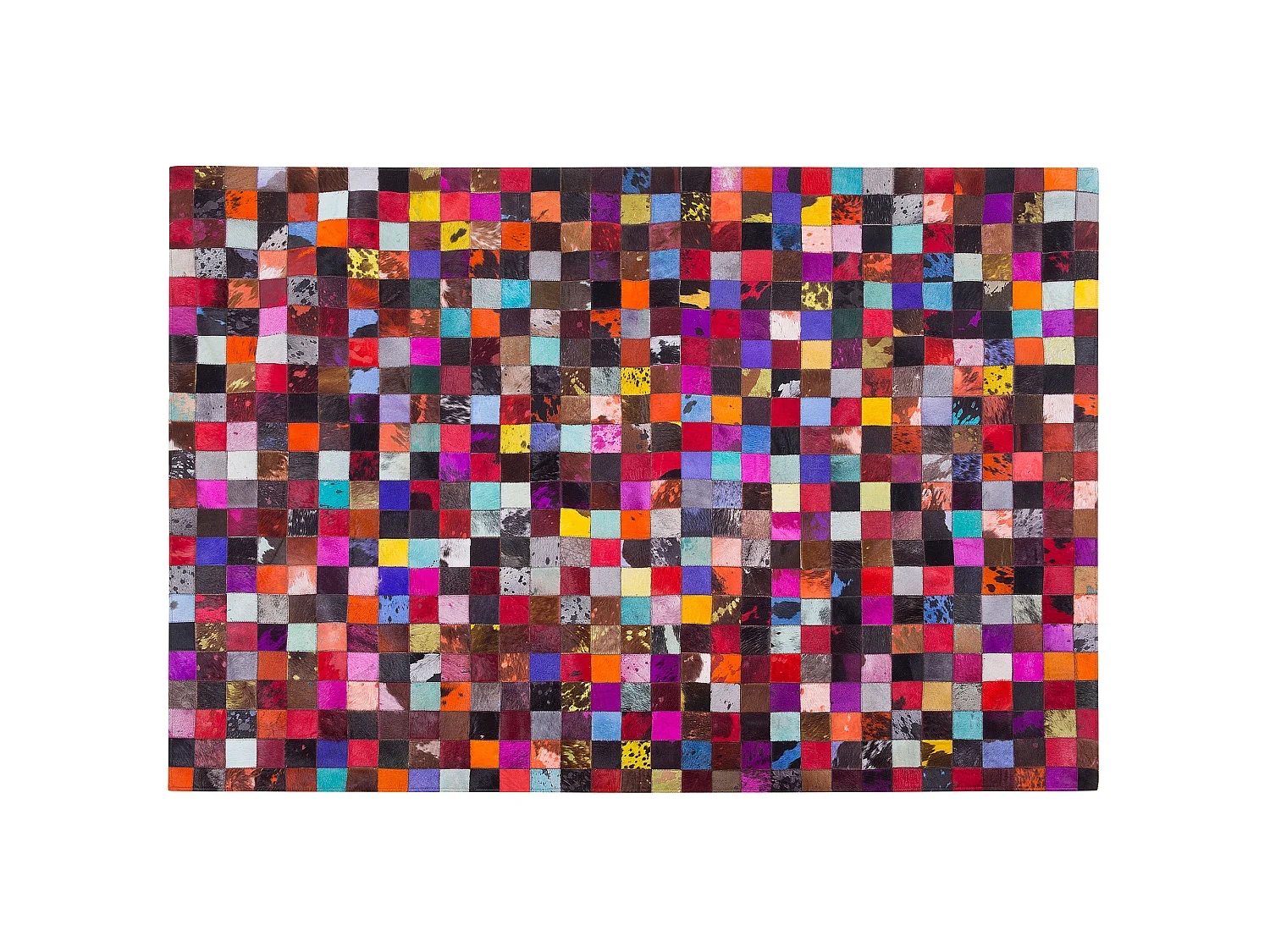 Tapis patchwork multicolore en cuir 160 x 230 cm ENNE