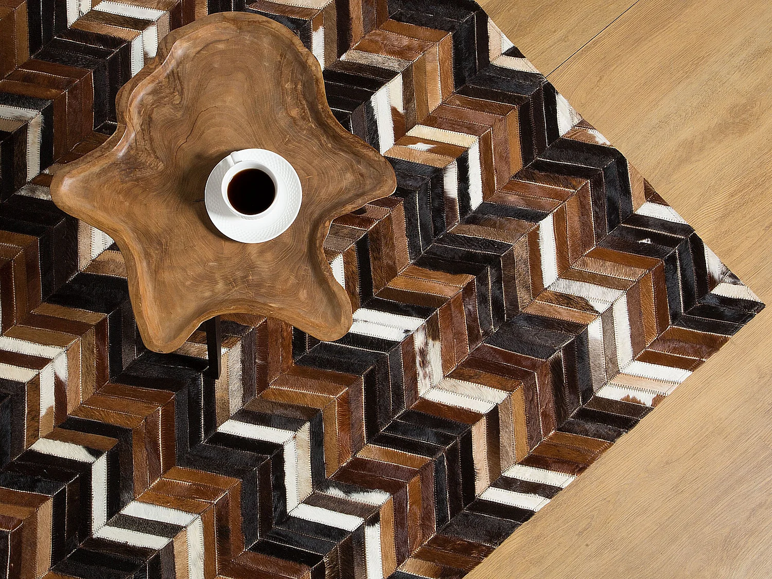 Rug BALAT Brown 160 x 230 cm Leather